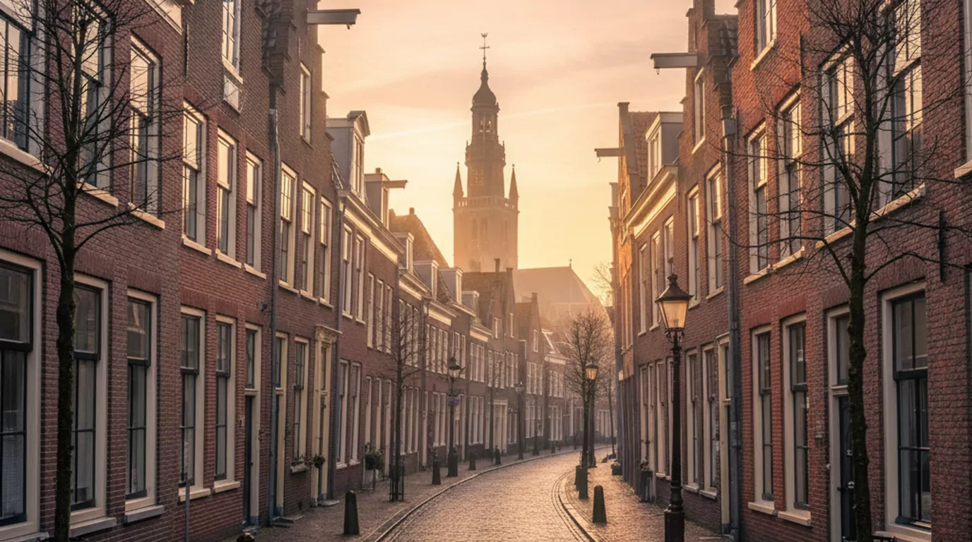 Luchtfoto Boxtel bij gouden uur. Organiq Grow marketingbureau voor MKB in Boxtel.