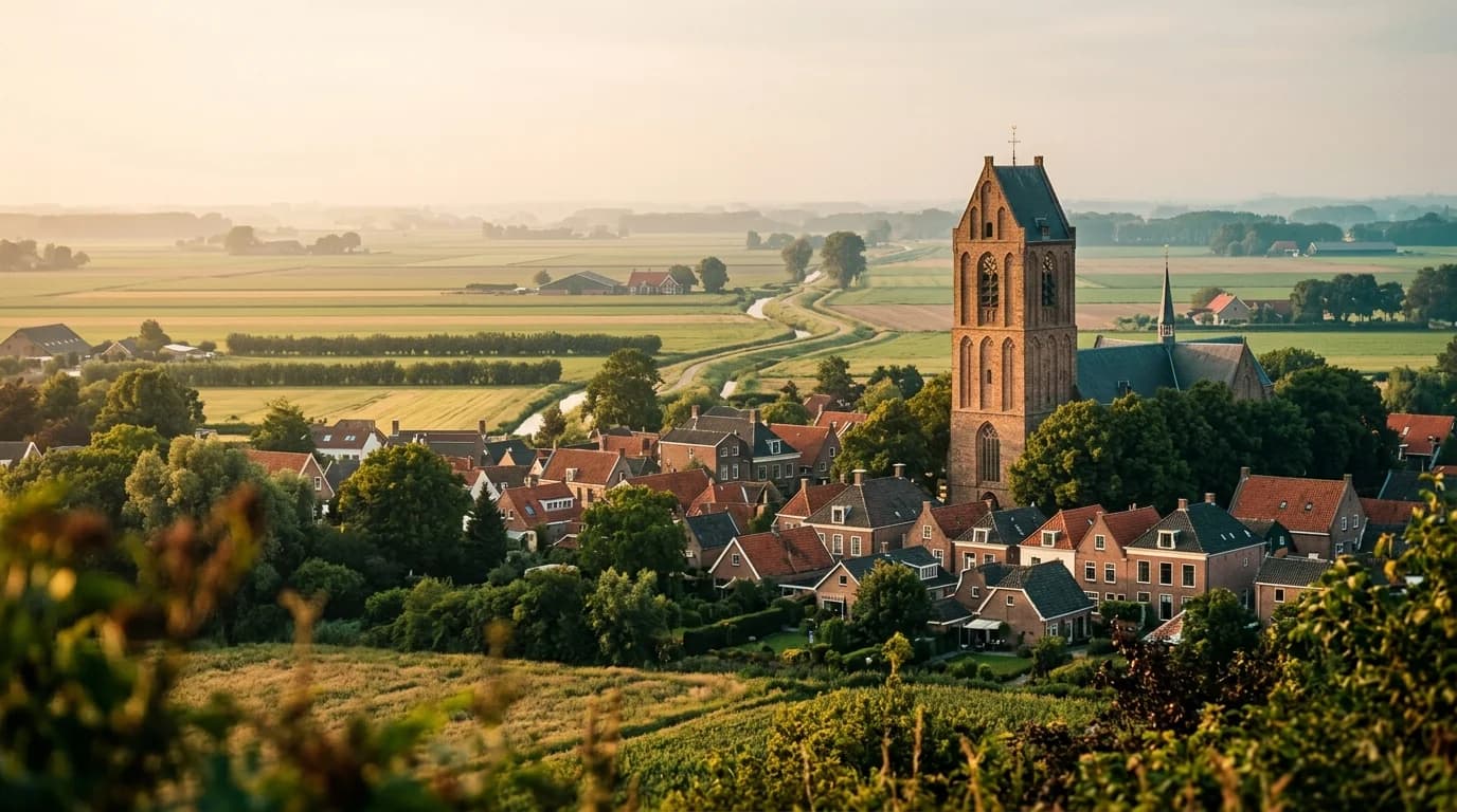 Luchtfoto Etten-Leur bij gouden uur. Organiq Grow marketingbureau voor MKB in Etten-Leur.