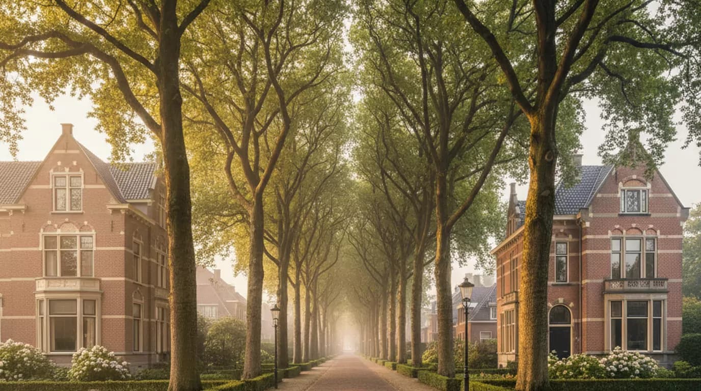 Luchtfoto Vught bij gouden uur. Organiq Grow marketingbureau voor MKB in Vught.