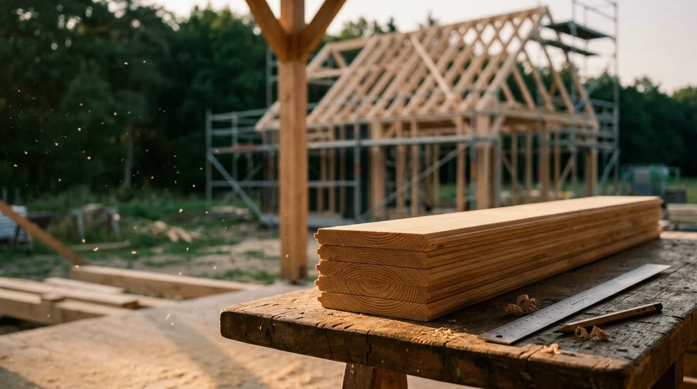 Bouwvakmanschap bij gouden uur. Organiq Grow marketing voor bouwbedrijven.
