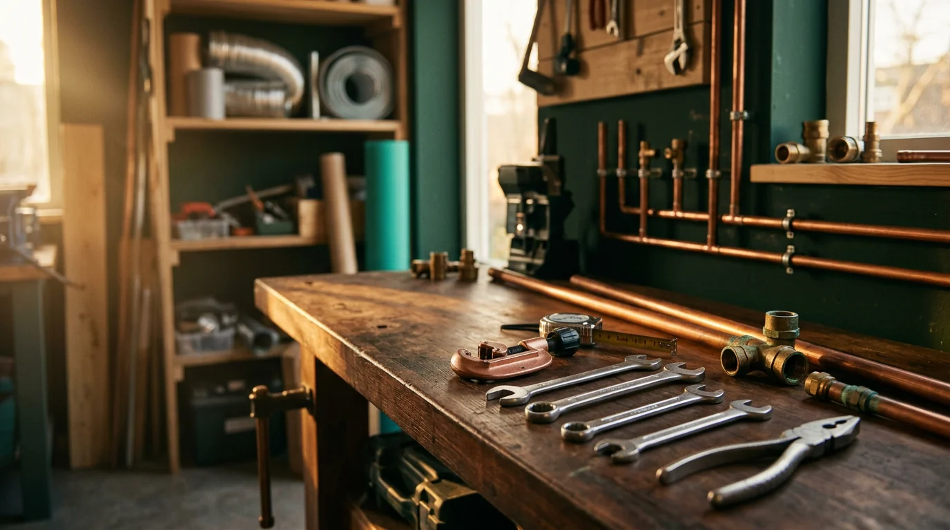Vakman-installateur werkplaats bij gouden uur. Organiq Grow marketing voor installateurs.