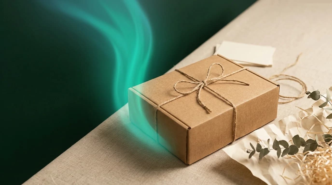 Editorial e-commerce pakketcompositie. Organiq Grow marketing voor webshops.