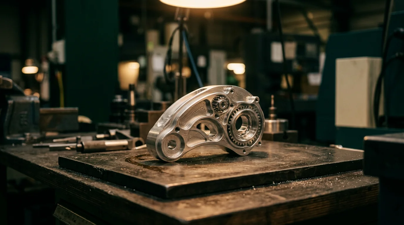Precisie-machined metalen component. Helmond automotive en maakindustrie.
